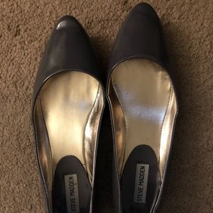 Gray patent leather flats, size 10